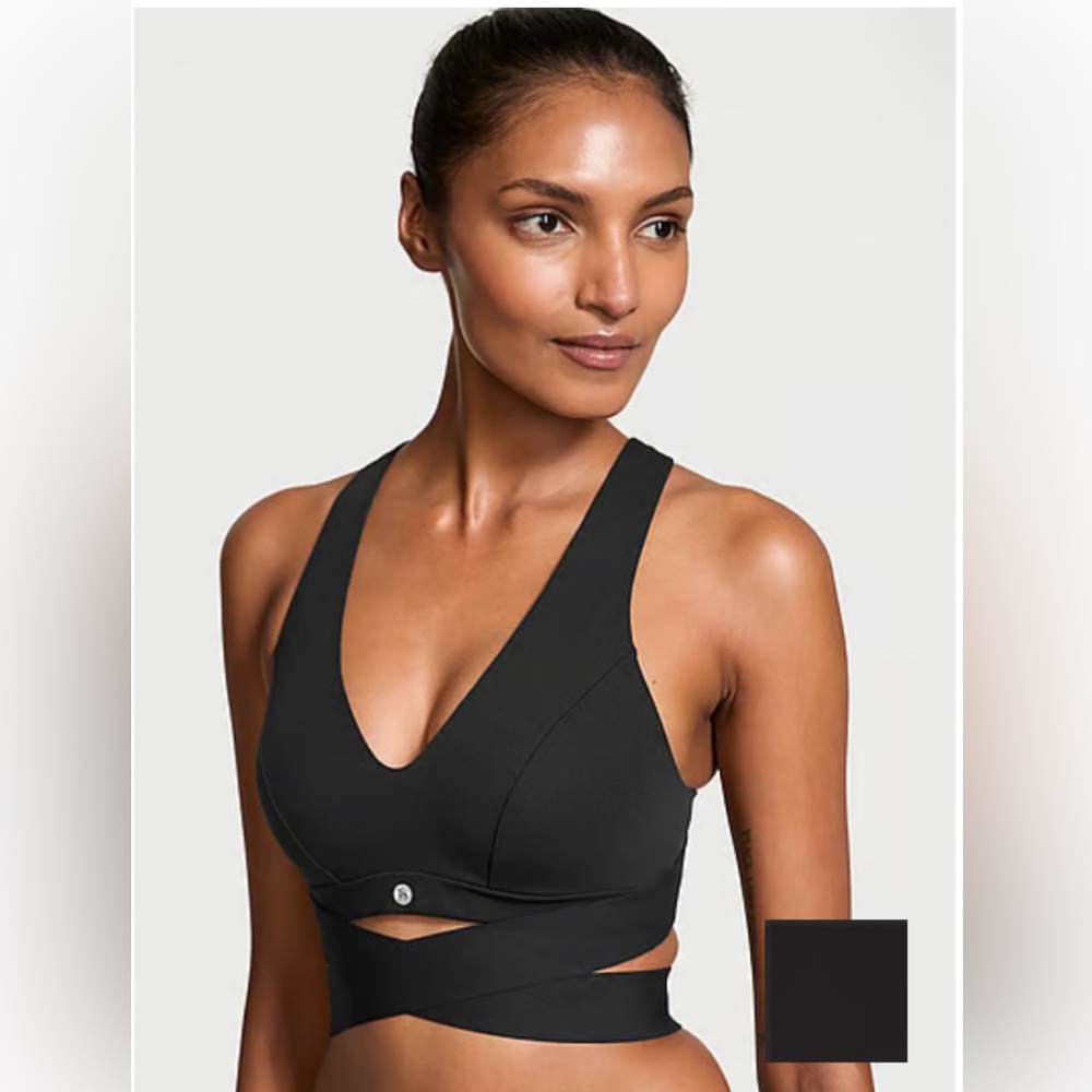 New Victoria's Secret Wrap Mesh Racerback Sexy Sports Bra medium Athleisure NWT